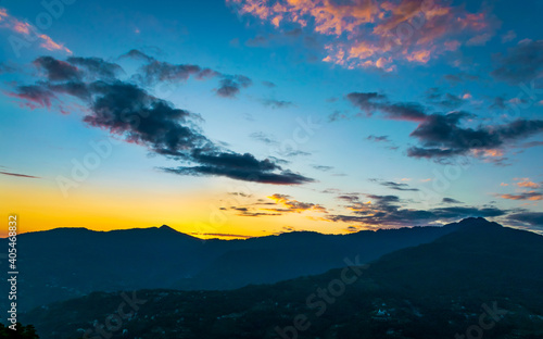 Sunset over the Himalayan mountain