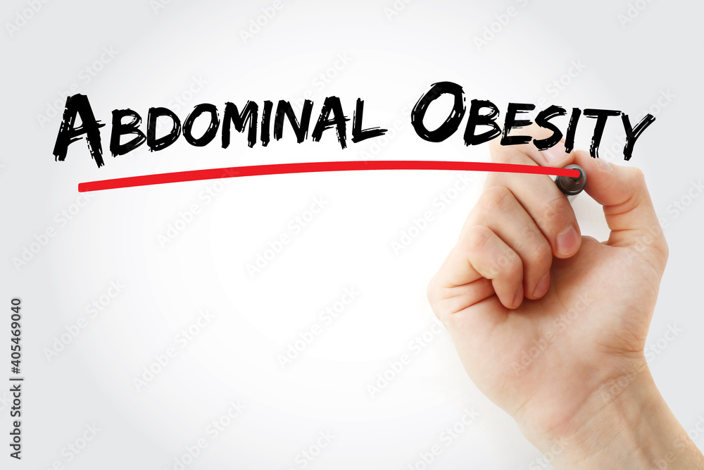 Abdominal Obesity text with marker, concept background Abdominal Obesity text with marker, concept background