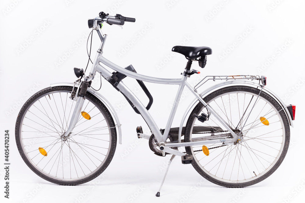 City bicycle on white background