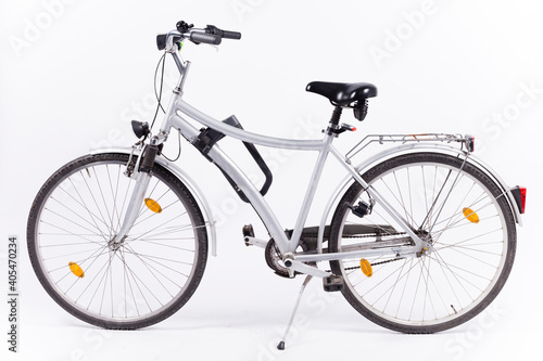 City bicycle on white background