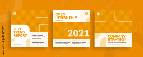 Set of editable templates for Instagram post, Facebook square, corporate, advertisement, and business, fresh design with simple yellow color (3/3)