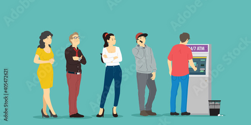 Turn into ATM. Vector illustration.