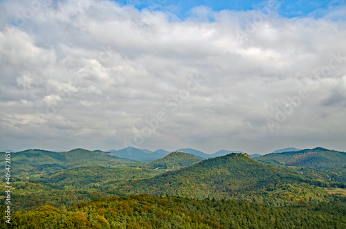 View Over Wasgau Mountains From Buhlstein Rock Near Busenberg © Stockfotos