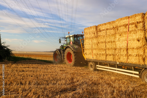 combine harvesting wheat