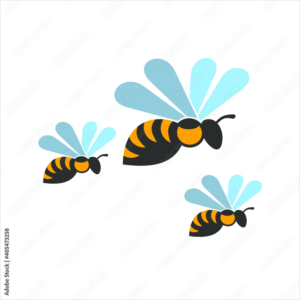illustration of bee, bee icon collections. illustration of bee, bee icon collections.