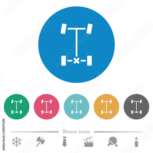 Rear differential lock flat round icons