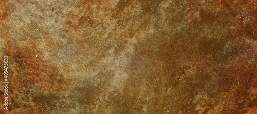 Old cracked walls rusty gold and metal, old rusty metal grunge texture can be used as a backdrop 