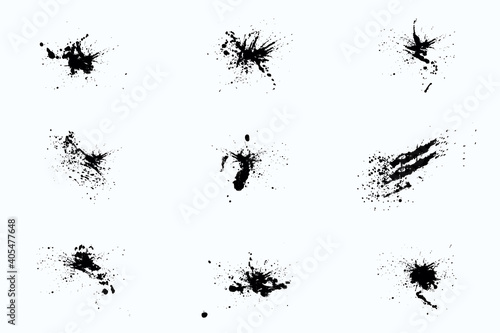 set of abstract grunge ink splat in vector eps 10