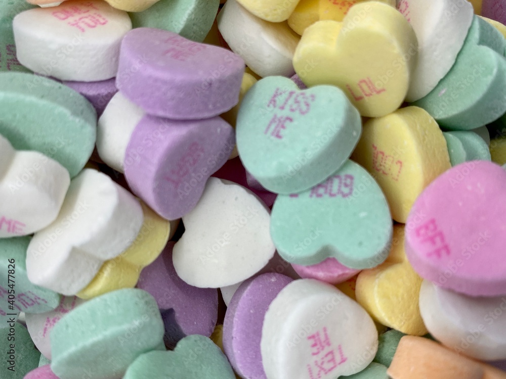 Candy conversation hearts for Valentine's Day Candy conversation hearts for Valentine's Day