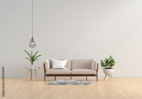 Sofa in white living room for mockup,3D rendering © wuttichai1983