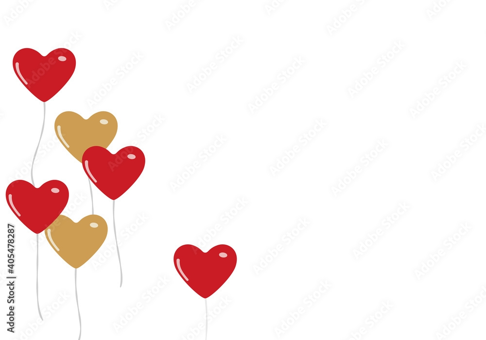 ハートのバルーンイラスト