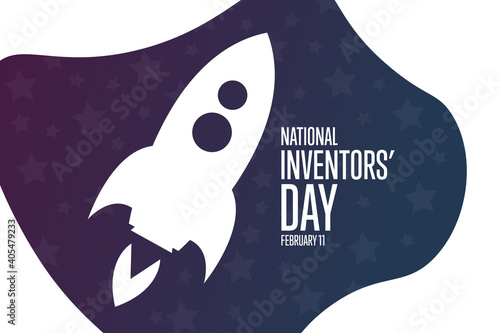 National Inventors Day. February 11. Holiday concept. Template for background, banner, card, poster with text inscription. Vector EPS10 illustration.