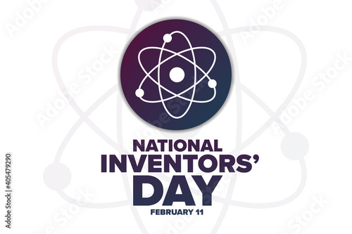 National Inventors Day. February 11. Holiday concept. Template for background, banner, card, poster with text inscription. Vector EPS10 illustration.