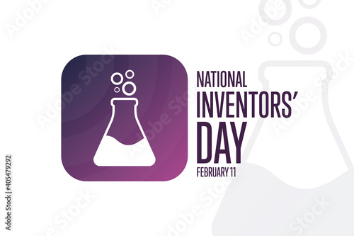 National Inventors Day. February 11. Holiday concept. Template for background, banner, card, poster with text inscription. Vector EPS10 illustration.