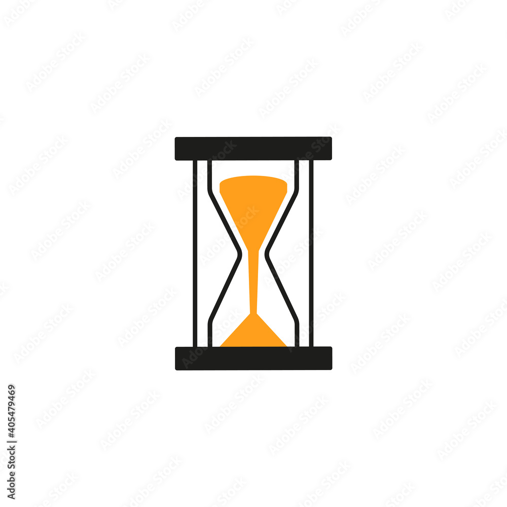 Hourglass icon isolated on a white background. Vector illustration in flat style. Hourglass icon isolated on a white background. Vector illustration in flat style.