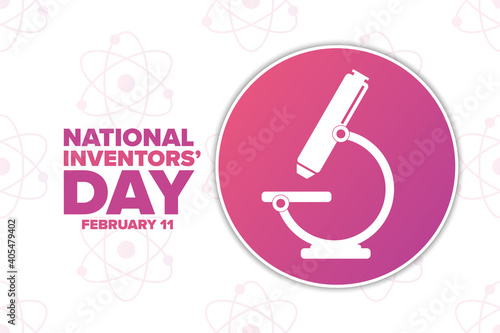 National Inventors Day. February 11. Holiday concept. Template for background, banner, card, poster with text inscription. Vector EPS10 illustration.