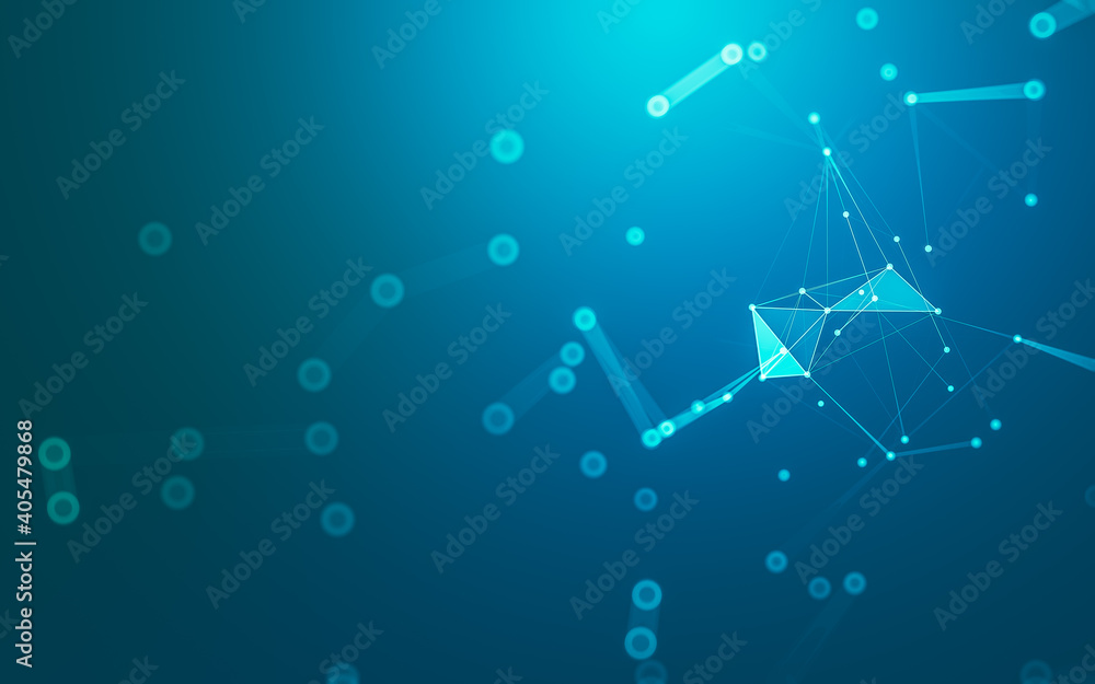 Abstract background. Molecules technology with polygonal shapes, connecting dots and lines. Connection structure. Big data visualization. Abstract background. Molecules technology with polygonal shapes, connecting dots and lines. Connection structure. Big data visualization.