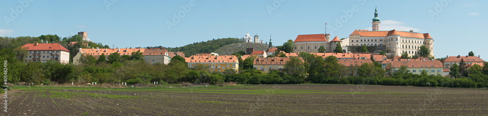 Panoramic view of Mikulov,Moravia,Czech republic,Europe

