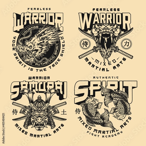 Fight academy vintage emblems