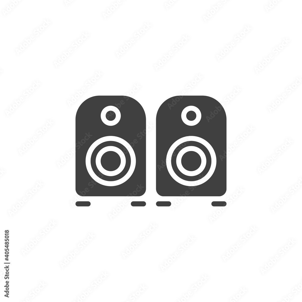 Computer speakers vector icon. filled flat sign for mobile concept and web design. Stereo speakers glyph icon. Symbol, logo illustration. Vector graphics Computer speakers vector icon. filled flat sign for mobile concept and web design. Stereo speakers glyph icon. Symbol, logo illustration. Vector graphics