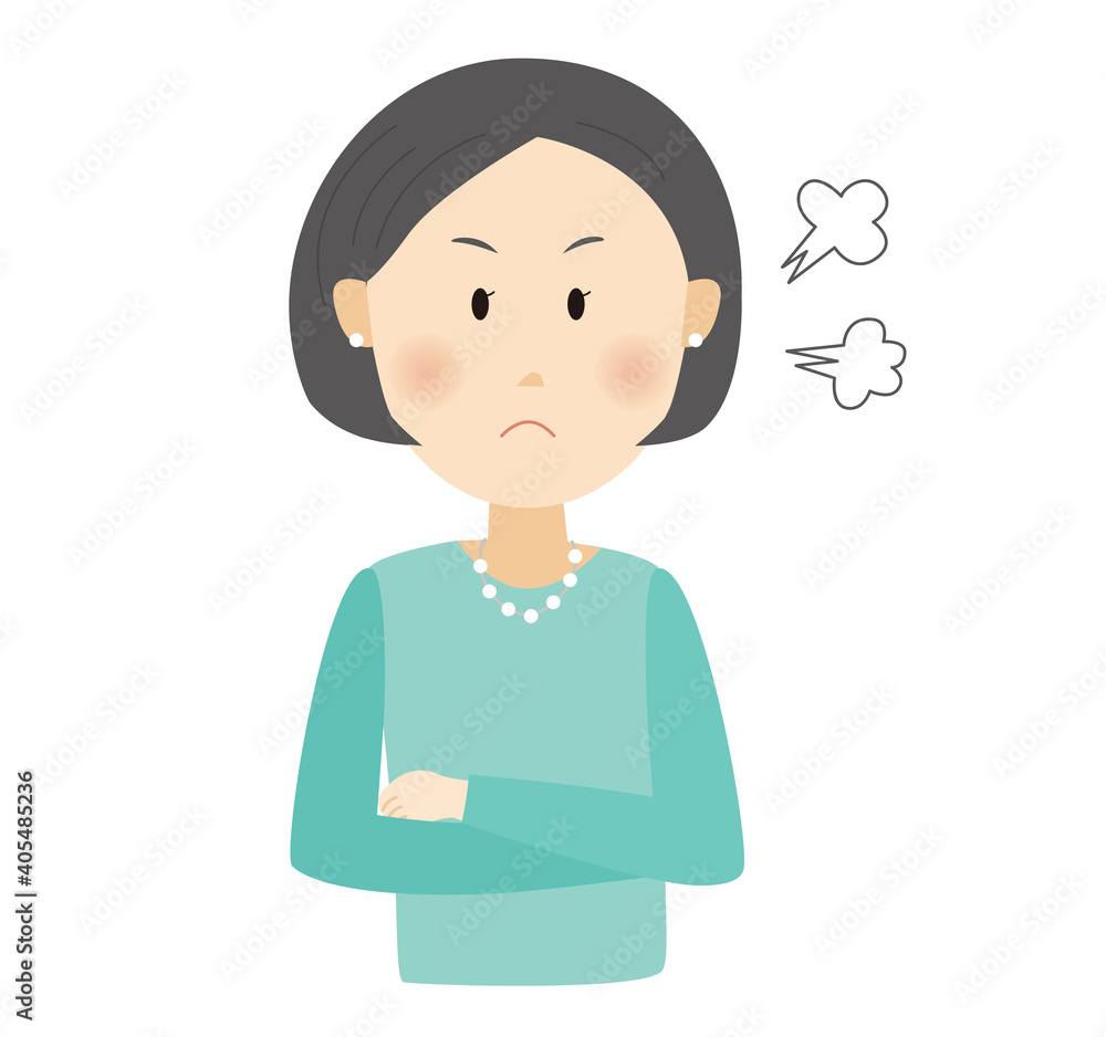 怒る女性