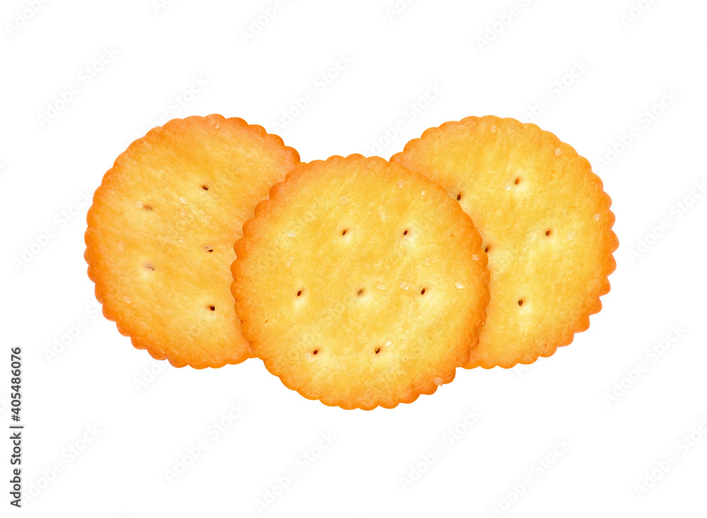 crackers with salt isolated on white background crackers with salt isolated on white background