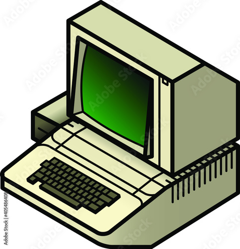 An old vintage/retro obsolete computer.