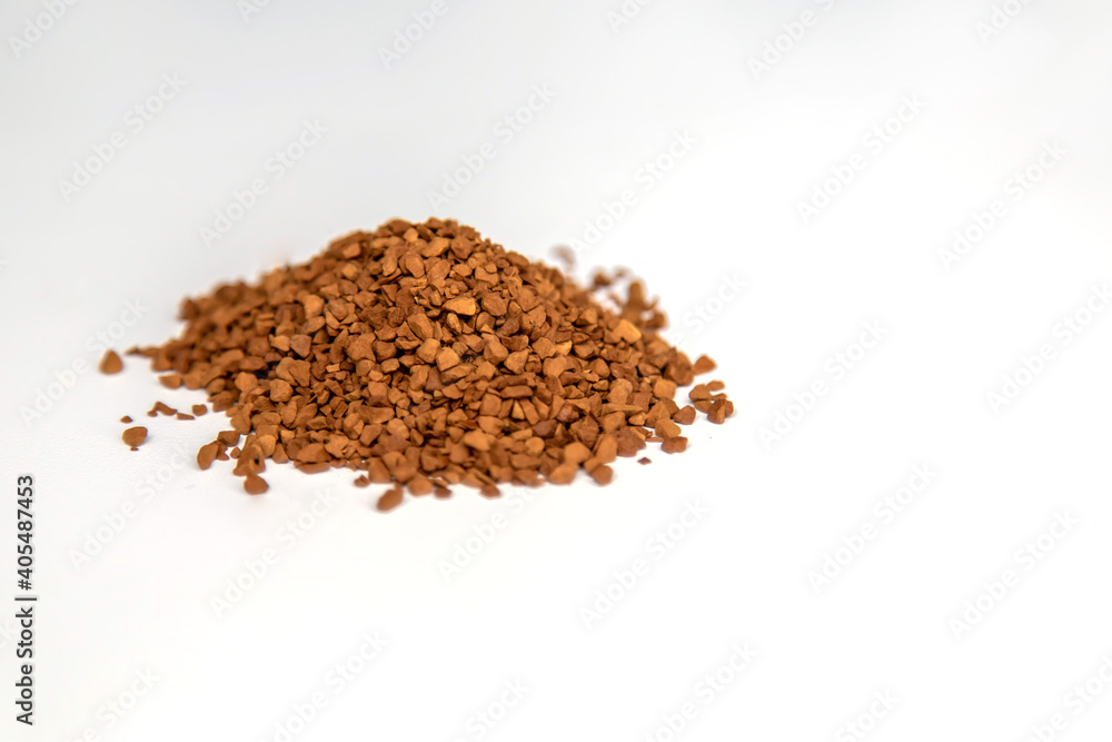 coffee granules on white background coffee granules on white background