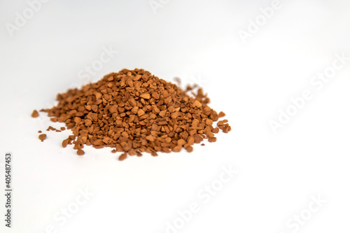coffee granules on white background