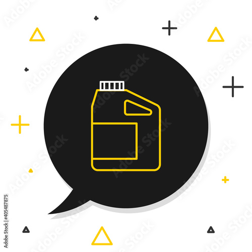 Line Canister for motor machine oil icon isolated on white background. Oil gallon. Oil change service and repair. Engine oil sign. Colorful outline concept. Vector.