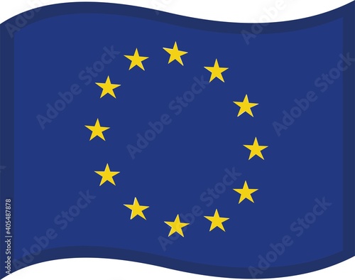 Vector illustration of emoticon of the European Union flag