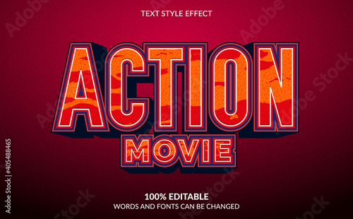 Editable text effect  Action movie text style