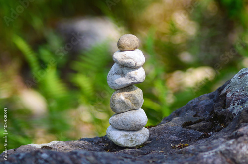 Balance zen stones in the garden