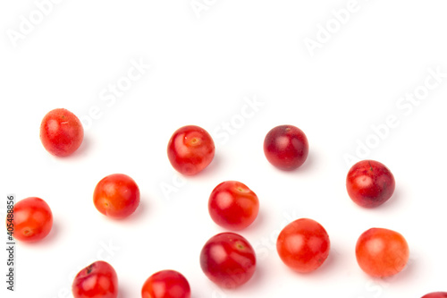 Nanking or felted cherry fruits, isolated on white background