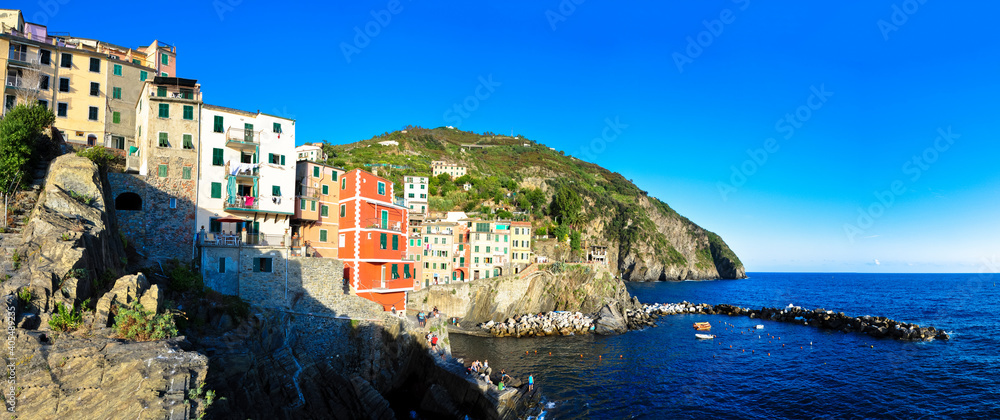 Riomaggiore Cinque Terre Italy Coastal Village Panorama