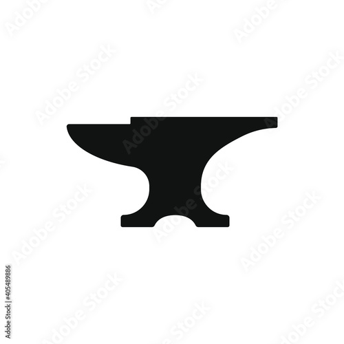 Anvil shape vector icon. Blacksmith workshop sign. Metal forging industry symbol. Iron and steel craft logo. Black clip-art silhouette.
