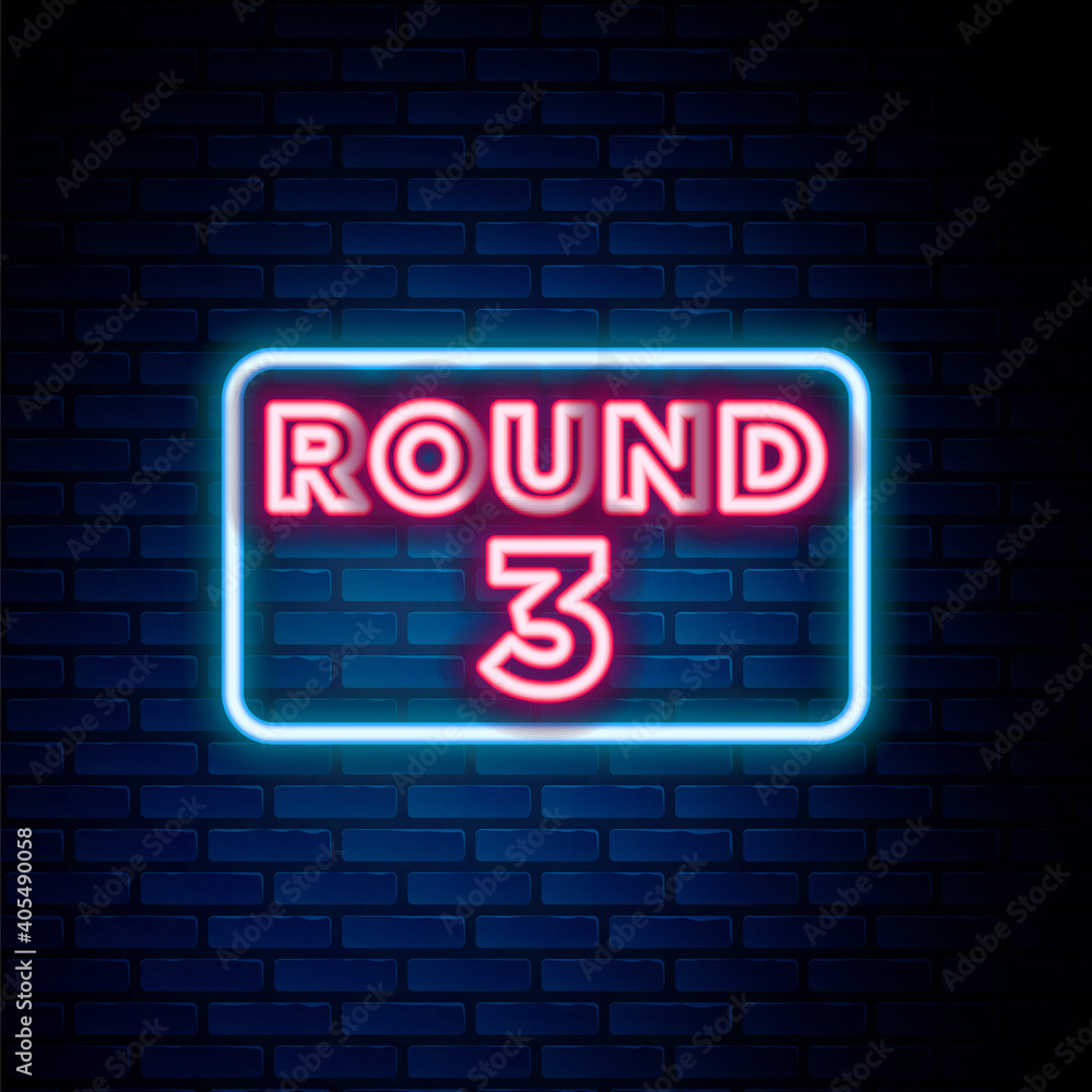 Glowing neon line Boxing ring board icon isolated on brick wall background. Colorful outline concept. Vector. Glowing neon line Boxing ring board icon isolated on brick wall background. Colorful outline concept. Vector.