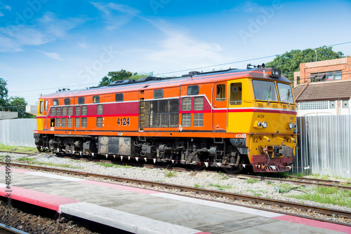 Train at Hua Hin Station, one of the oldest train stations in Thailand.