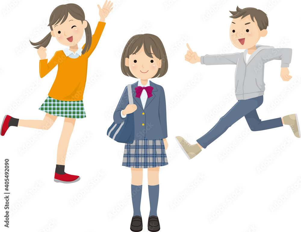 Junior high school girls and boys Junior high school girls and boys