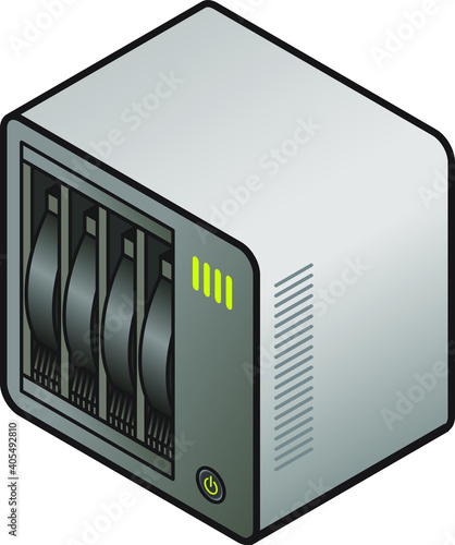 Bild auf Leinwand A networked-attached storage (NAS) unit with 4 disks.