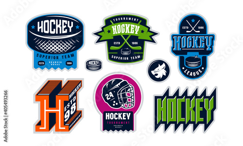 Badges set of ice hockey team