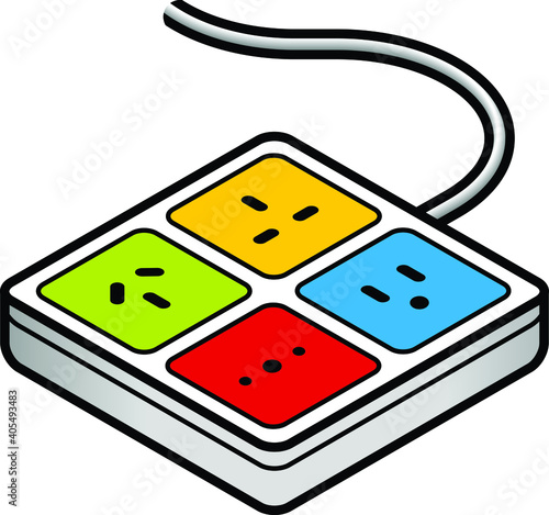 A multi adapter power board with four different international sockets
