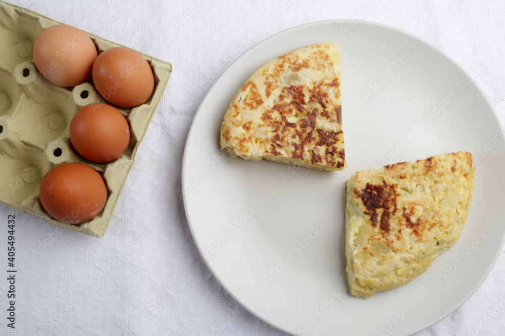 spanish omelette with eggs and potatoes spanish omelette with eggs and potatoes