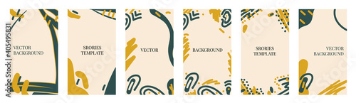 Vector set of trending abstract backgrounds for stories with space for your text. Collection of backgrounds for social media, blogs