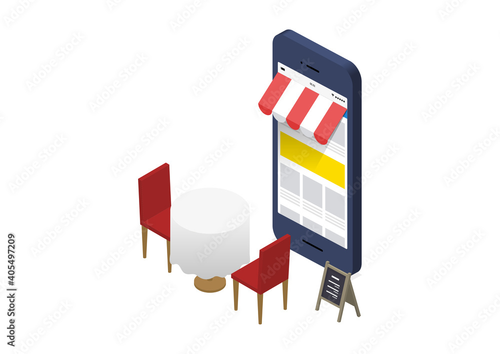 飲食店におけるオムニチャネル O2oのイラスト素材 Stock Vector Adobe Stock