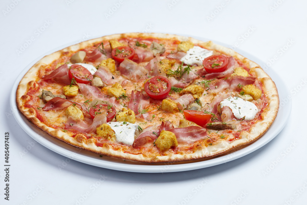 tasty pizza with cherry tomatoes tasty pizza with cherry tomatoes
