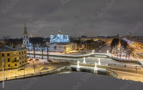 Panorama of the winter nicholas sea cathedral
