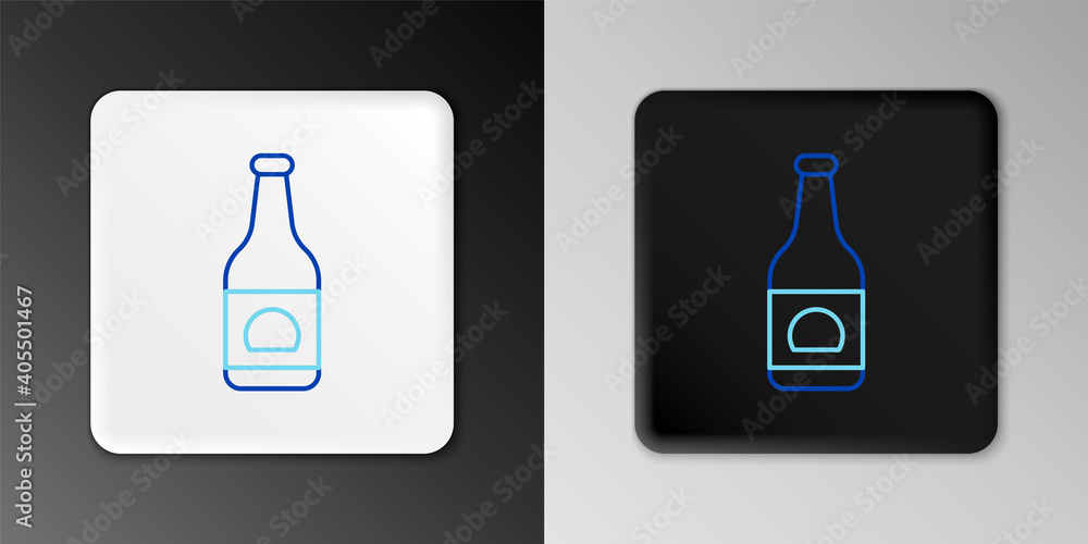 Line Beer bottle icon isolated on grey background. Colorful outline concept. Vector. Line Beer bottle icon isolated on grey background. Colorful outline concept. Vector.