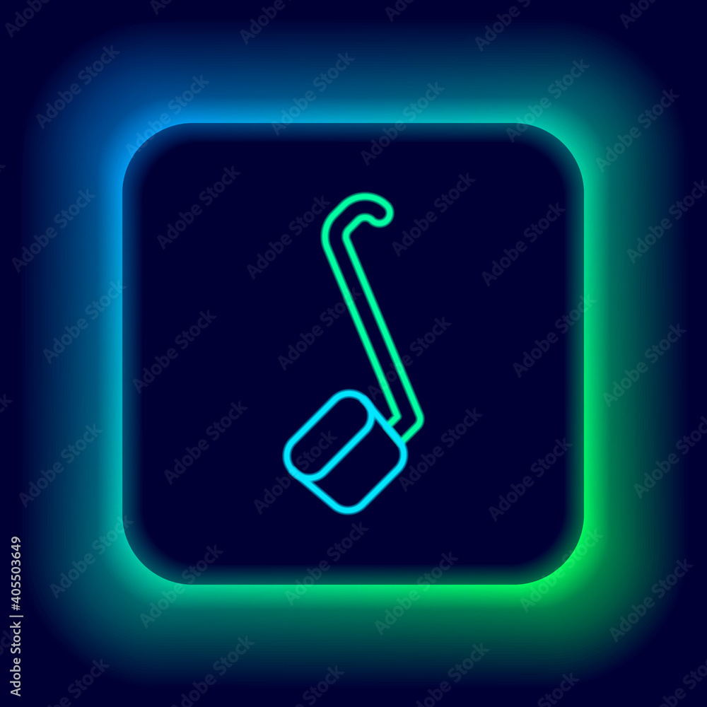 Glowing neon line Sauna ladle icon isolated on black background. Colorful outline concept. Vector. Glowing neon line Sauna ladle icon isolated on black background. Colorful outline concept. Vector.