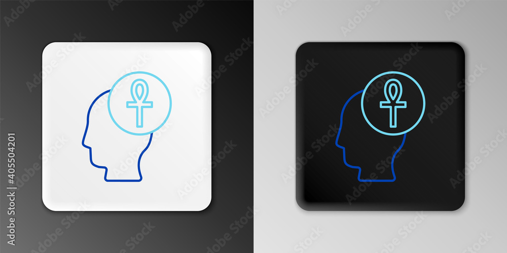 Line Cross ankh icon isolated on grey background. Colorful outline concept. Vector. Line Cross ankh icon isolated on grey background. Colorful outline concept. Vector.